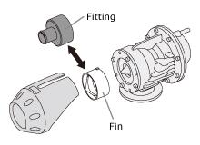 Alternative view of HKS SSQV Recirculation Fitting (for 19mm ID hose)