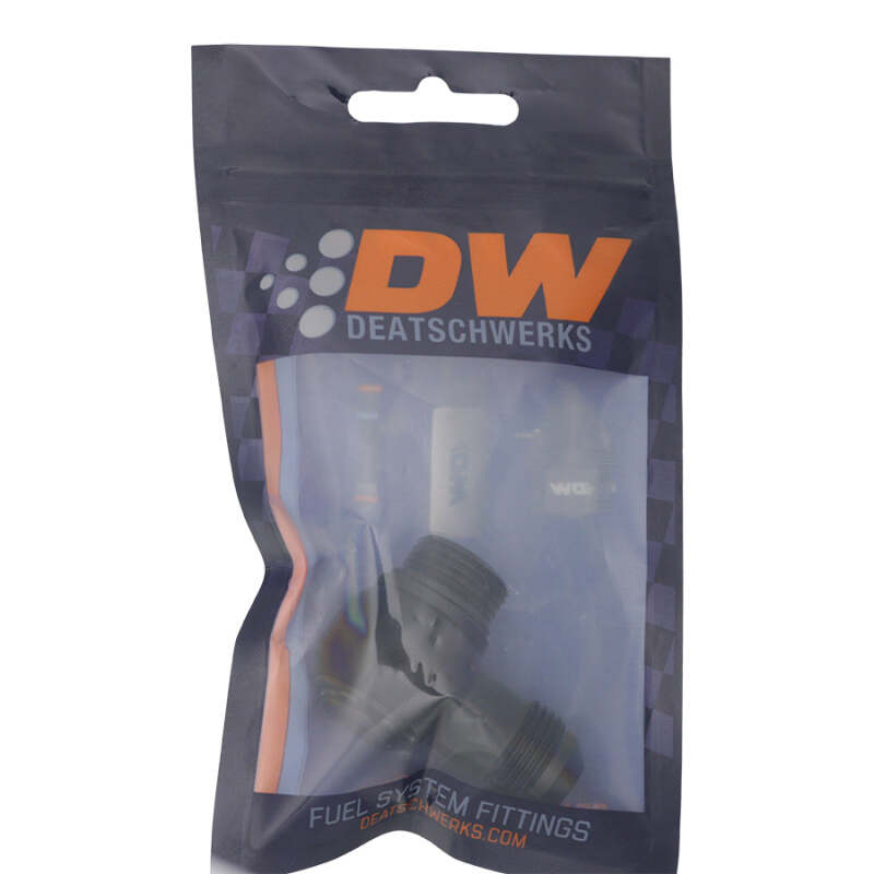 DeatschWerks 8AN ORB Male to 8AN Male Flare Low Profile 90-Degree Swivel - Anodized Matte Black - Image 2