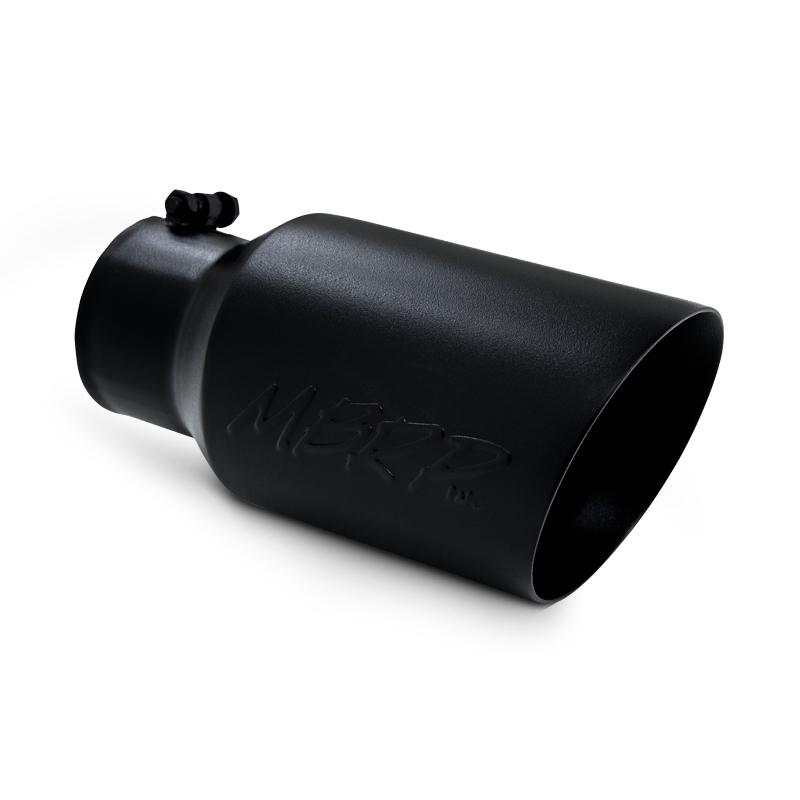 MBRP Universal Tip 6 O.D. Dual Wall Angled 4 inlet 12 length - Black Finish - Image 3