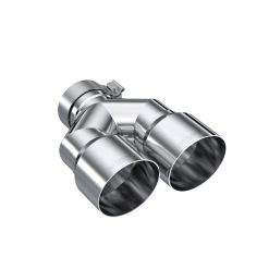 Alternative view of MBRP 3in ID / Dual 4in OD Out Staggered L 9.37in / R 9.87in Single Wall T304 SS Univ Exhaust Tip