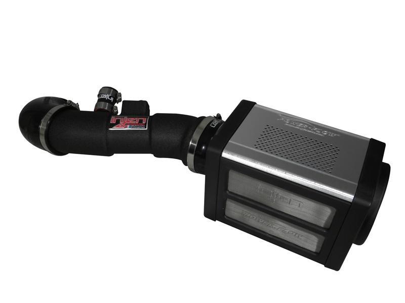 Injen 04-10 QX56 / 04-12 Amada/Titan V8 5.6L w/Power Box Wrinkle Black Power-Flow Air Intake System - Image 2