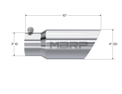 MBRP Universal Tip 4in OD 3in Inlet 10in Length Dual Wall Angled End T304 - Image 4