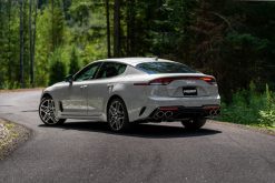 MBRP 2022 Kia Stinger 3.3L T304 SS Cat-Back Exhaust- Dual Split Rear Quad Outlet Uses Factory Bezels - Image 3