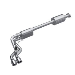 Alternative view of MBRP 2021+ Ford F150 Aluminized Dual Pre-Axle (Street Profile) 2.5in OD Tips 3in Cat Back Exhaust
