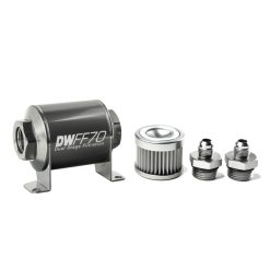Alternative view of DeatschWerks Stainless Steel 6AN 10 Micron Universal Inline Fuel Filter Housing Kit (70mm)