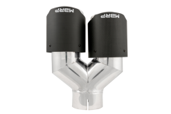 MBRP 3in ID / Dual 4in OD Out Staggered L 9.37in / R 9.87in Dual Wall Carbon Fiber Univ Exhaust Tip - Image 4