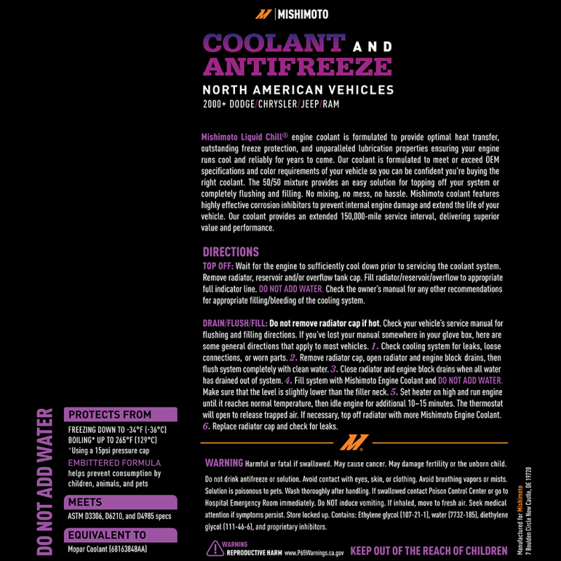Mishimoto Liquid Chill EG Coolant, North American Vehicles, Purple - Image 5