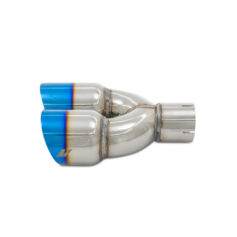 Mishimoto Dual Offset Tips 2.5in Inlet 3in Outlet Slash Cut - Burnt - Image 3