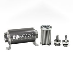 Alternative view of DeatschWerks Stainless Steel 5/16in 10 Micron Universal Inline Fuel Filter Housing Kit (110mm)