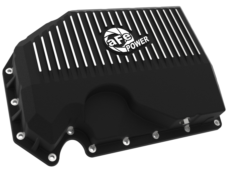 aFe 05-19 VW 1.8L/2.0L w/o Oil Sensor Engine Oil Pan Black POWER Street Series w/ Machined Fins - Image 3