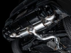 Alternative view of AWE MK8 Volkswagen Golf R 3in Touring Edition Quad Exhaust - Diamond Black Tips