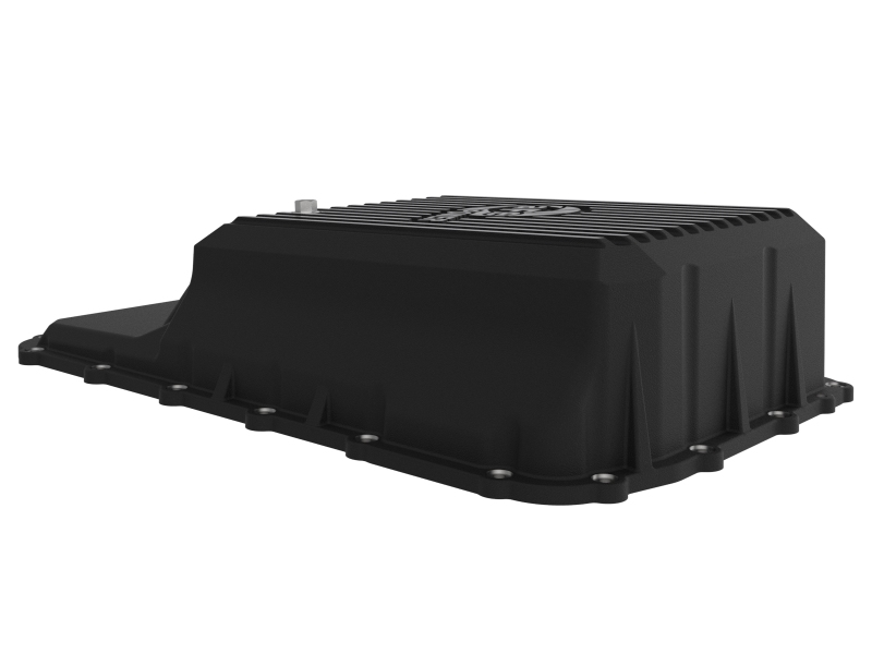aFe 20-21 Ford Truck w/ 10R140 Transmission Pan Black POWER Street Series w/ Machined Fins - Image 5