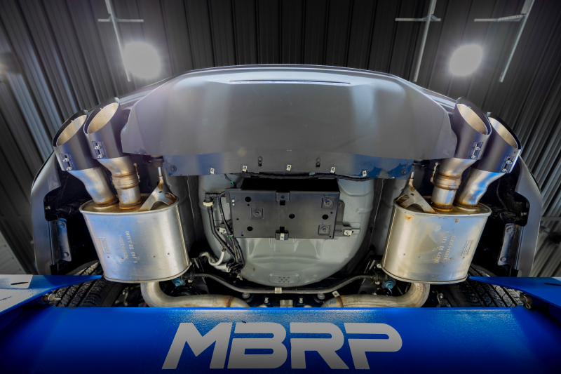 MBRP 15-24 Ford Mustang T304 SS 4in OD / 6.5in Length Quad Tip Cover Kit - Black Tip - Image 2