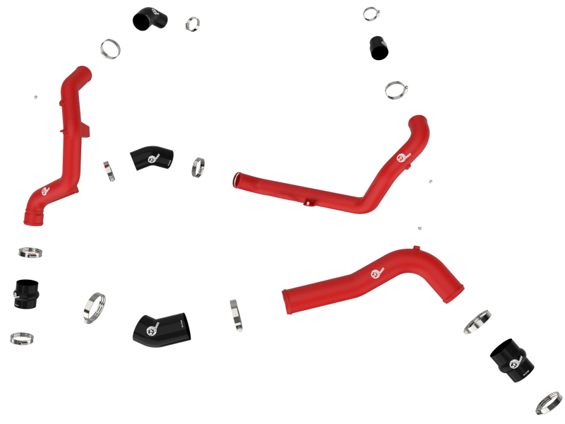 aFe 22-23 Ford Explorer BladeRunner Aluminum Hot and Cold Charge Pipe Kit - Red - Image 2