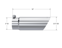 MBRP Universal Tip 3in O.D. Dual Wall Angled End 3 inlet 12 length - Image 4