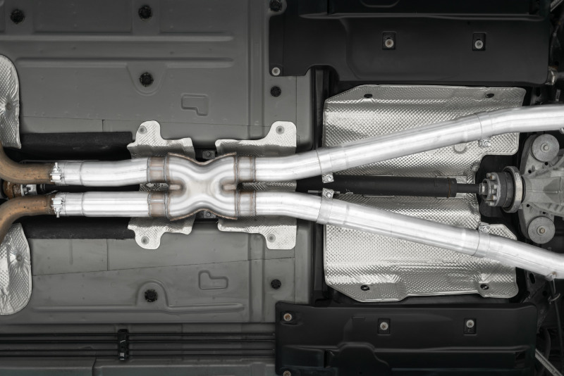 MBRP 15-16 Dodge Challenger 5.7L HEMI SS 3in Quad Split Rear Exit w/ Carbon Fiber Tips - T304 - Image 3
