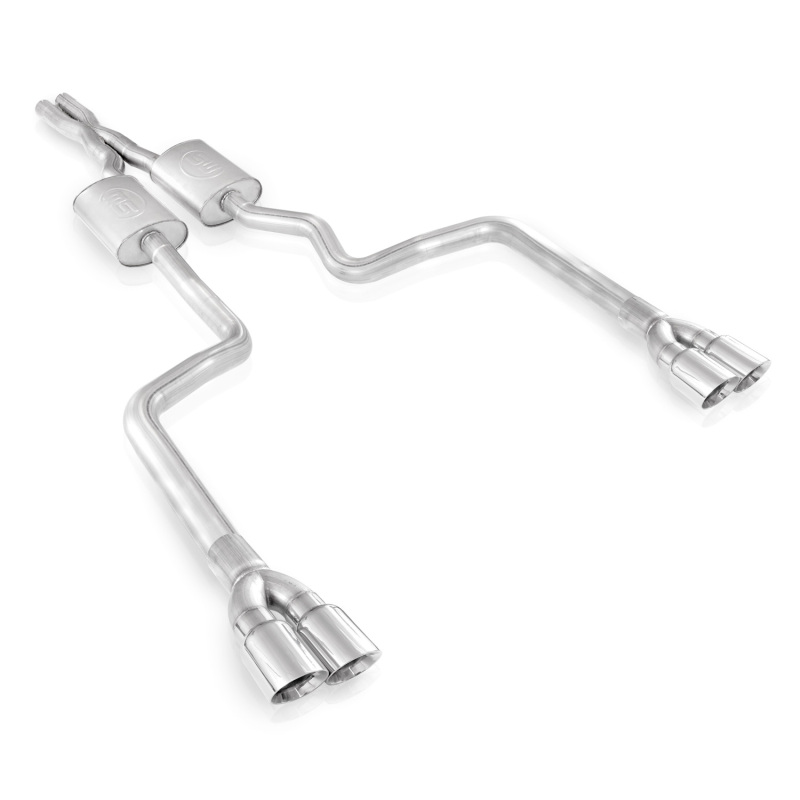 Stainless Works 2008-14 Challenger 3in Catback X-Pipe S-Tube Mufflers 3-1/2in Tips - Image 2