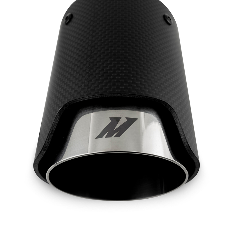Mishimoto Carbon Fiber Muffler Tip 2.5in Inlet 3.5in Outlet M Polished - Image 3