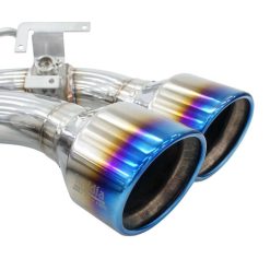 Invidia 2022+ Volkswagen Golf R MK8 76mm R400 Valved Cat Back Exhaust Rolled TI Tips - Image 4