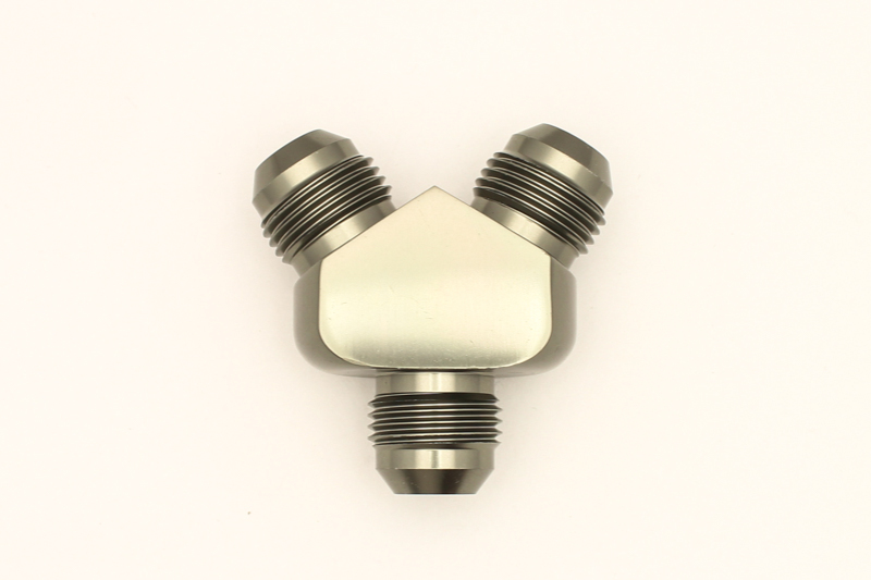 DeatschWerks 8AN Male Flare + 8AN Male Flare To 8AN Male Flare Y-Block Fitting - Image 4