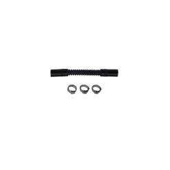 Deatschwerks Convoluted Tubing 100mm Length x 10mm ID Side 1 x 10mm ID Side 2 - Black