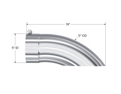 MBRP Universal Tip 5 O.D. Turn Down 5 inlet 14 length - Image 4