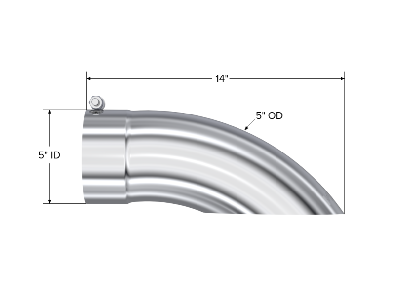 MBRP Universal Tip 5 O.D. Turn Down 5 inlet 14 length - Image 4