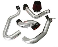 Alternative view of Injen 03-06 Evo 8/9/MR Cast Aluminum Intake System w/ Full Intercooler Piping Polished Short Ram Int