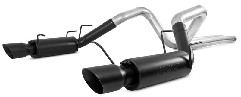 MBRP 11-14 Ford Mustang GT 5.0L 3in Cat Back Dual Split Rear Race Version 4in Tips - Black - Image 3