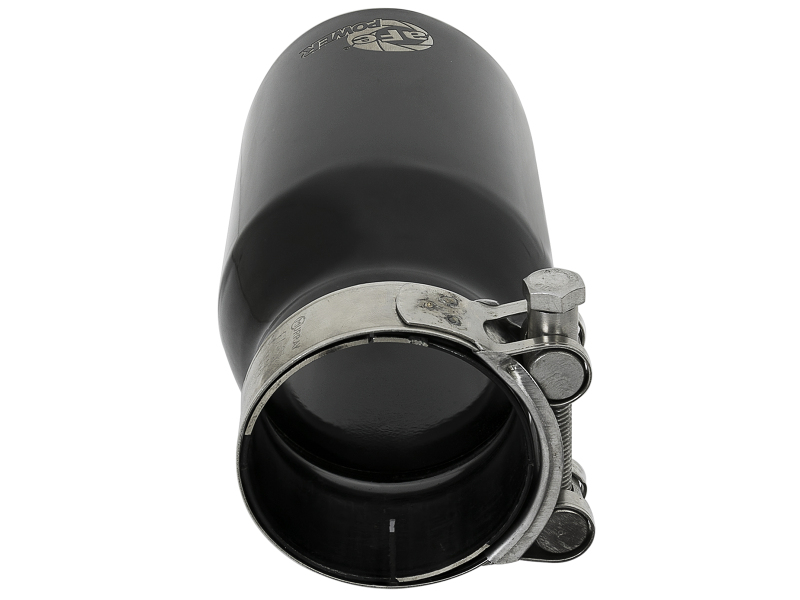 aFe MACH Force-Xp Universal 409 SS Single-Wall Clamp-On Exhaust Tip - Black - Image 4