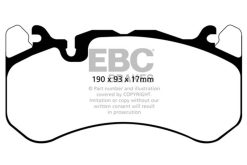 EBC 13-14 Audi RS7 4.0TT (w/Cast Iron Rotors & Trapezoid Weights) Yellowstuff Front Brake Pads - Image 4