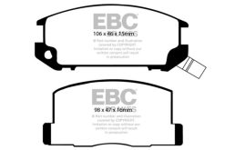 Alternative view of EBC 85-90 Toyota MR2 1.6 Yellowstuff Rear Brake Pads