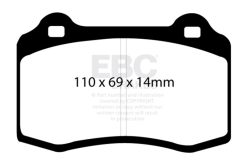 Alternative view of EBC 96-00 Lotus Esprit Turbo 2.0 Turbo GT3 Yellowstuff Rear Brake Pads