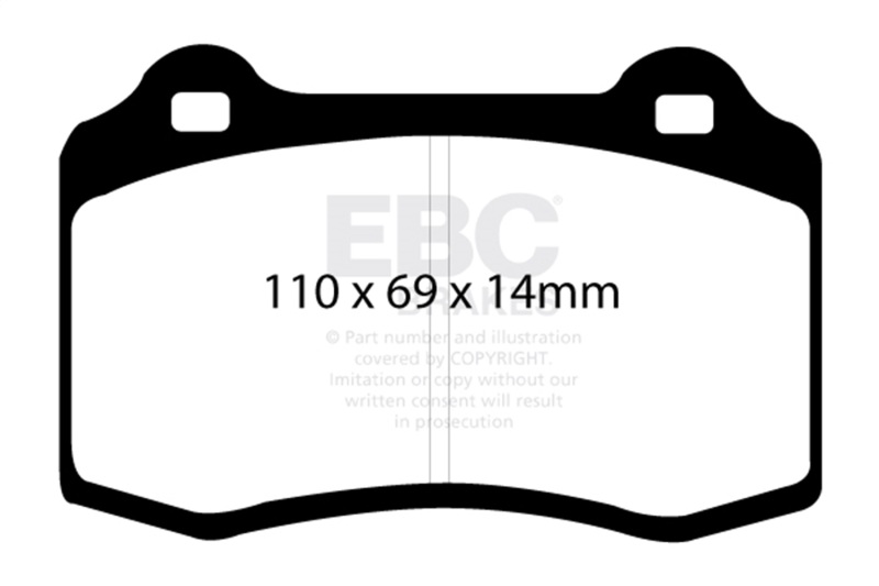 EBC 96-00 Lotus Esprit Turbo 2.0 Turbo GT3 Yellowstuff Rear Brake Pads - Image 2