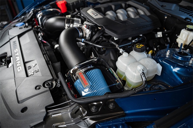 Corsa 2024+ Ford Mustang GT 5.0L Carbon Fiber Cold Air Intake w/ MaxFlow Oiled Air Filters - Matte - Image 4