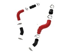 Alternative view of aFe BladeRunner 3in & 3-1/2in AL Hot and Cold Charge Pipe Kit Red RAM Diesel Trucks 25-26 L6-6.7L