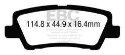 Alternative view of EBC 12+ Cadillac ATS 2.0 Turbo Yellowstuff Rear Brake Pads