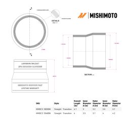 Mishimoto Duracore 3.5in to 4in Transition Coupler - Image 3