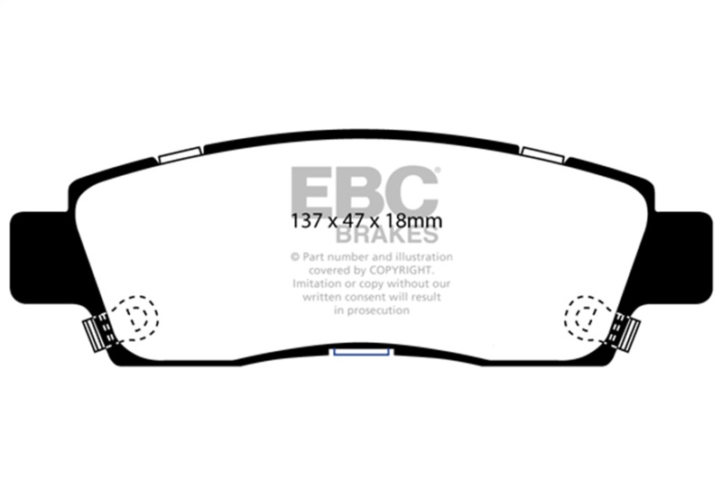 EBC 07+ Buick Enclave 3.6 Yellowstuff Rear Brake Pads - Image 2