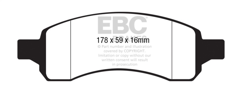 EBC 08+ Chevrolet Traverse 3.6 Yellowstuff Front Brake Pads - Image 2