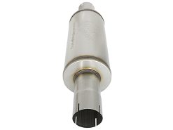 aFe ATLAS Muffler 3-1/2 IN ID Center/Center x 7 IN Dia. X 16 IN L - Round Body - Image 3