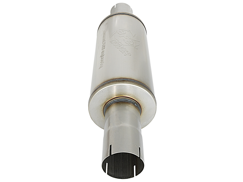 aFe ATLAS Muffler 3-1/2 IN ID Center/Center x 7 IN Dia. X 16 IN L - Round Body - Image 3