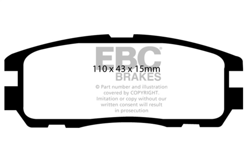 EBC 96-98 Acura SLX 3.2 Yellowstuff Rear Brake Pads - Image 2