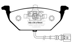 Alternative view of EBC 00-05 Volkswagen Beetle 2.0 Yellowstuff Front Brake Pads
