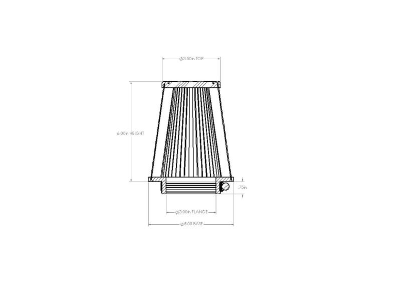aFe POWER Universal Clamp-On Air Filter w/ D2 Dura-Dry Media - 3in F x 5in B x 3-1/2in T x 6in H - Image 6