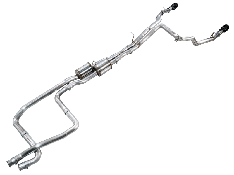 AWE Tuning 2025+ RAM 1500 RHO 3.0 I6 TT 0FG Dual Rear Exit Cat-Back Exhaust - Diamond Black Tips - Image 7