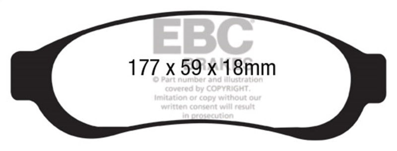 EBC 05-07 Ford F350 (inc Super Duty) 5.4 DRW 2WD Yellowstuff Rear Brake Pads - Image 2