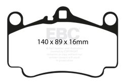 EBC Racing 03-05 Porsche 911 (996) Carrera 4S 3.6L (Cast Iron Rotor Only) RP-X Front Brake Pads - Image 2