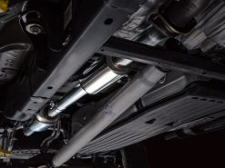 AWE Tuning 2021+ Ford F150 Tremor w/ Bumper Cutouts 0FG Resonated Cat-Back w/ Chrome Silver Tips - Image 4