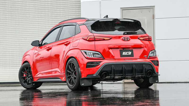 Borla 22-23 Hyundai Kona N 2.0L 4 CYL. Turbo AT/MT ATAK Catback Exhaust Black Chrome - Image 4